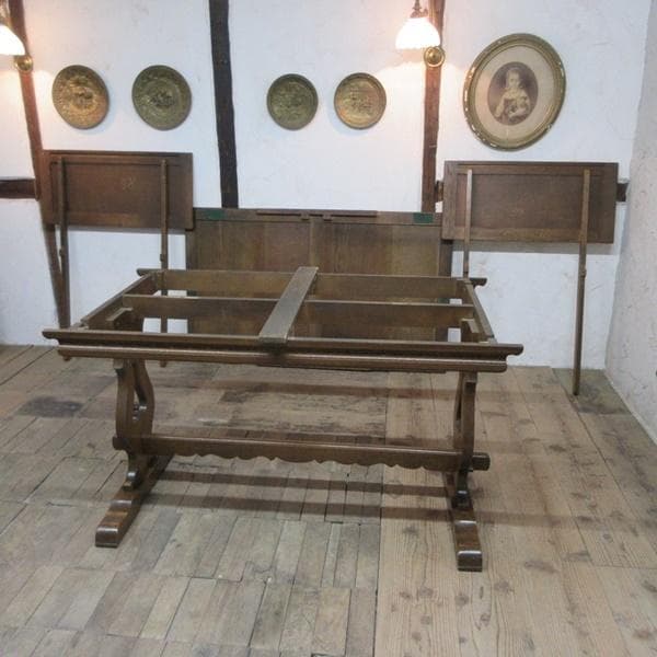 イギリス アンティーク 家具 ダイニングテーブル ドローリーフ 英国 6836d