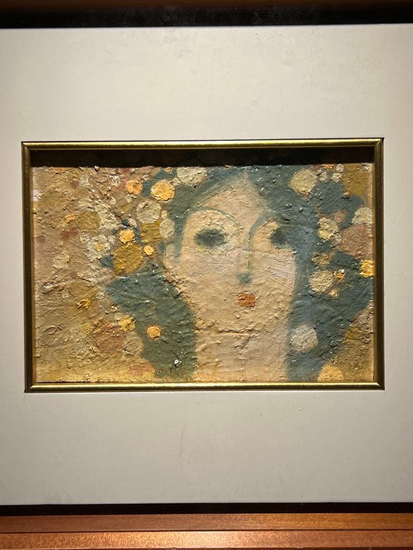 専用他の方発送×油彩画 女性の顔 木製フレーム