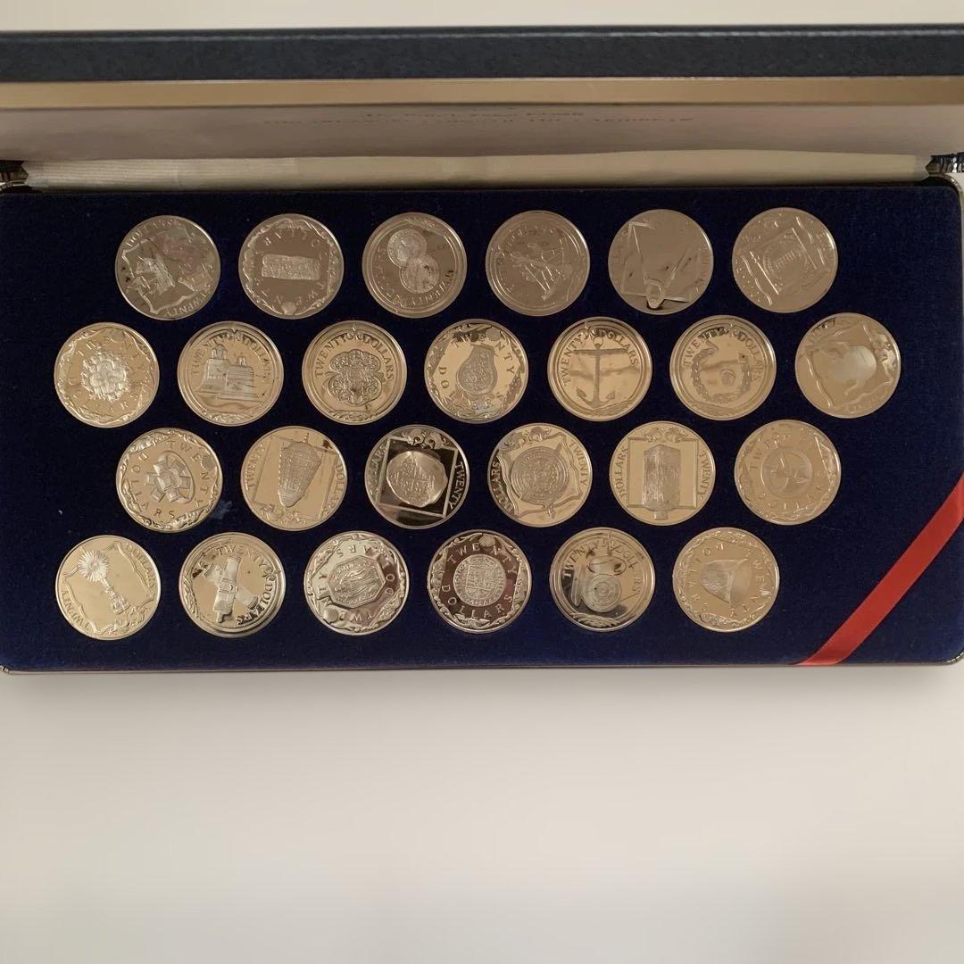 フランクリンミント カリブ海秘宝コレクション25点 プルーフ銀貨925銀