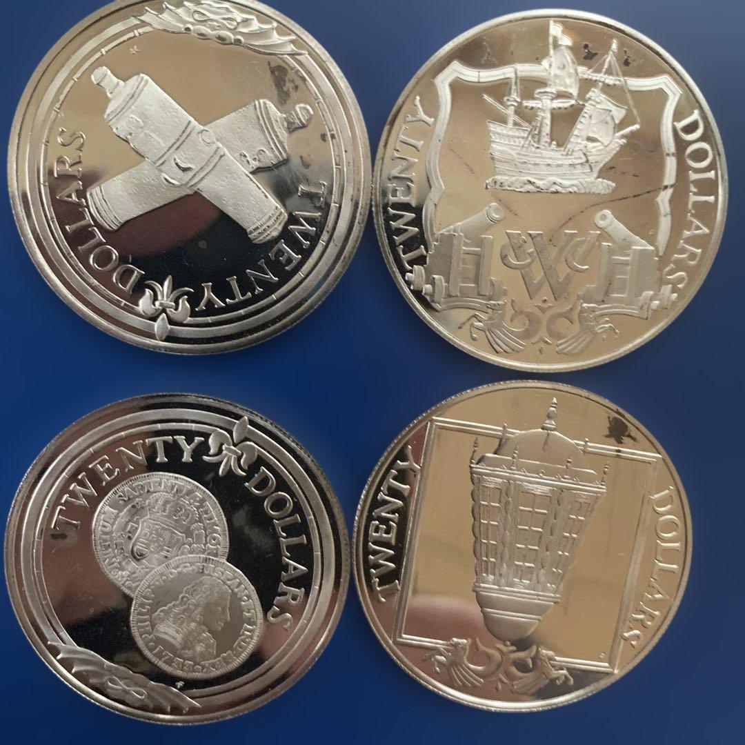 フランクリンミント カリブ海秘宝コレクション25点 プルーフ銀貨925銀