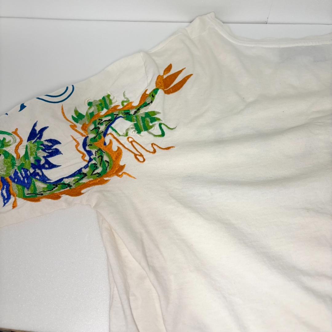 【ランクC】GUCCI オールドロゴ ドラゴン刺繍 ロンT Mサイズ メンズ