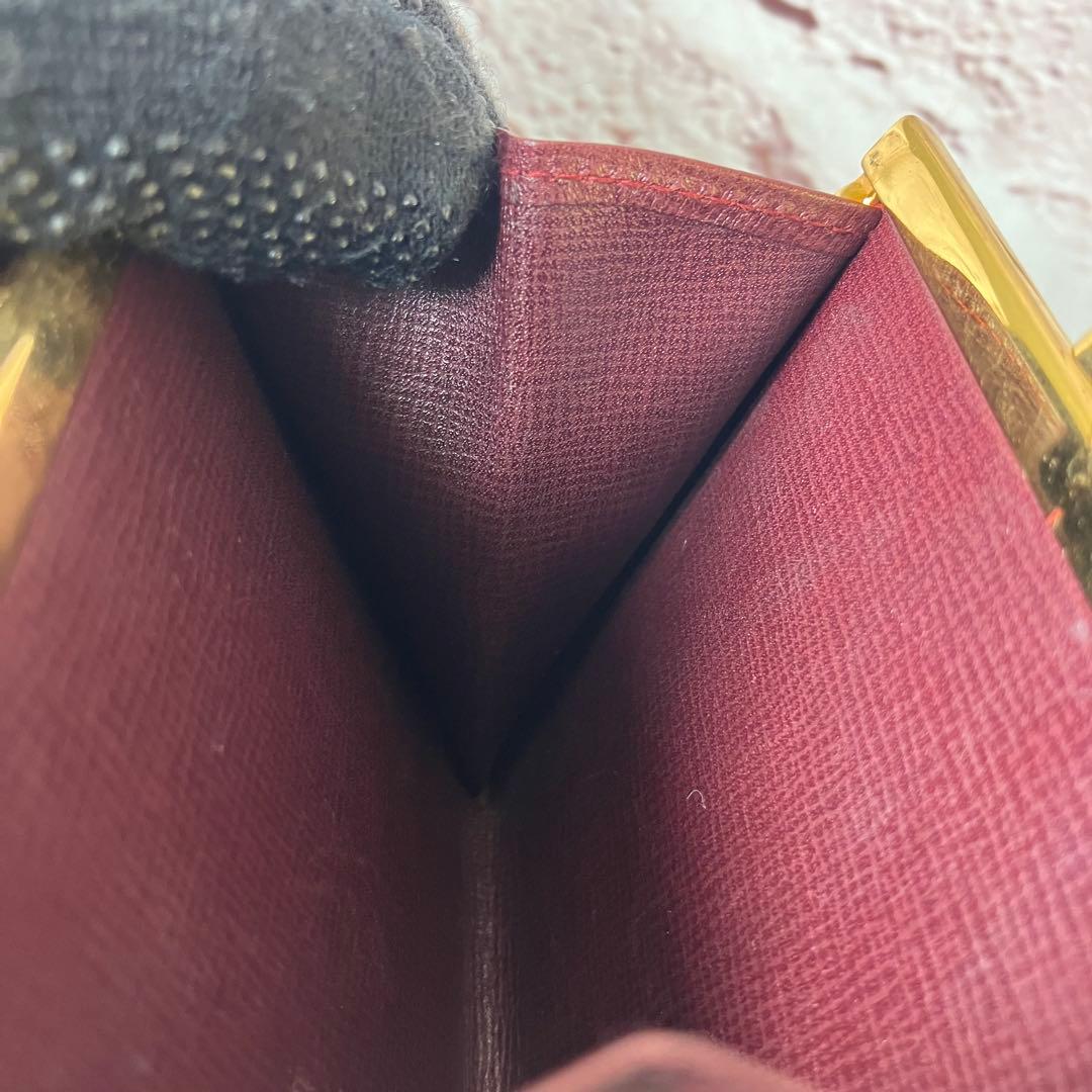 カルティエ✨がま口 ゴールド金具 三つ折り財布 マストライン 本革 レザー