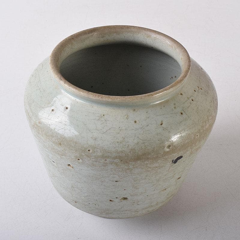 朝鮮美術　李朝　高麗白磁　壷　C　R8595