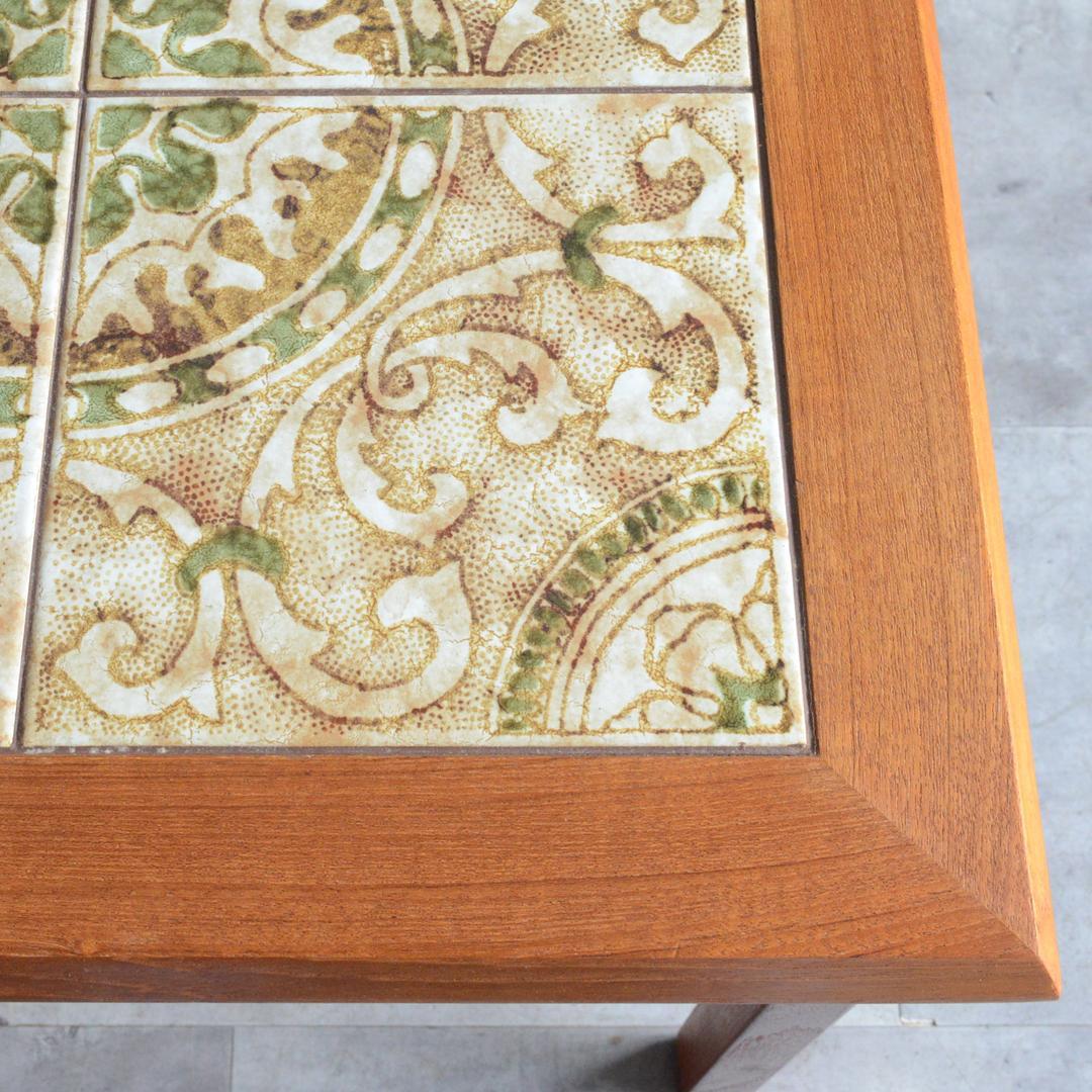 Ran　デンマーク タイルトップ チーク サイドテーブル 北欧家具