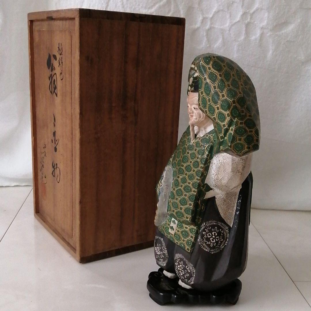 翁　置物　木箱入　骨董品