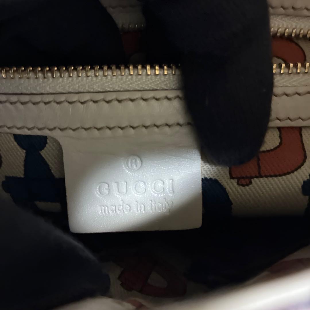 GUCCI シマ スエード レザー GG柄バッグ