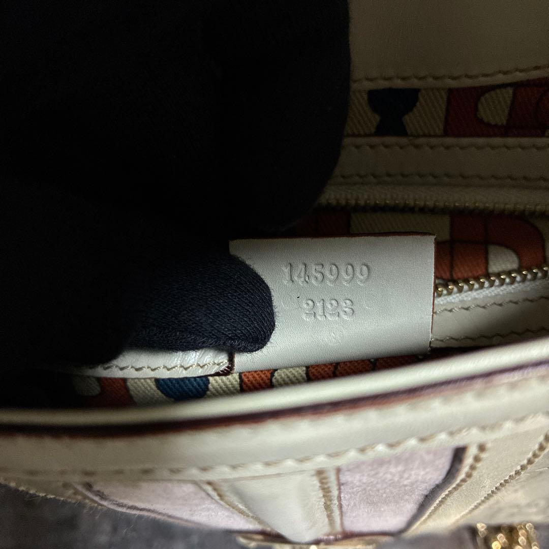 GUCCI シマ スエード レザー GG柄バッグ