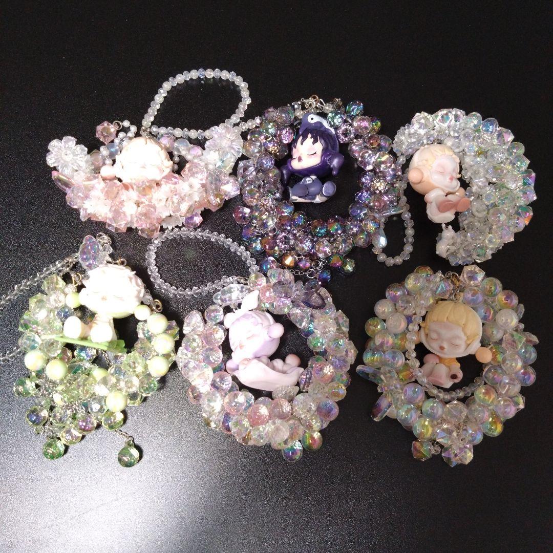 【バラ売り可能】ハンドメイド アクリルビーズ リース　スカルパンダ　6点セット