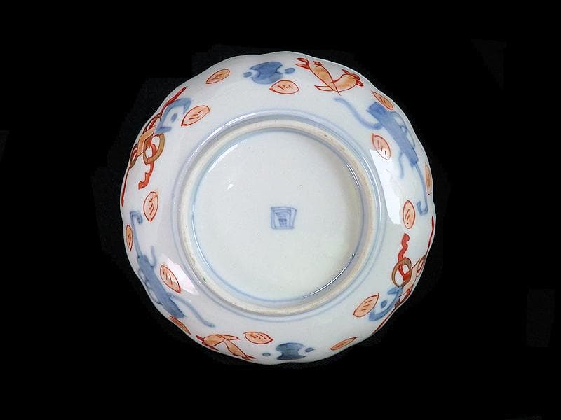 古伊万里　金襴手　牡丹に松竹梅の図　４寸皿　５枚　C782AS-CFj