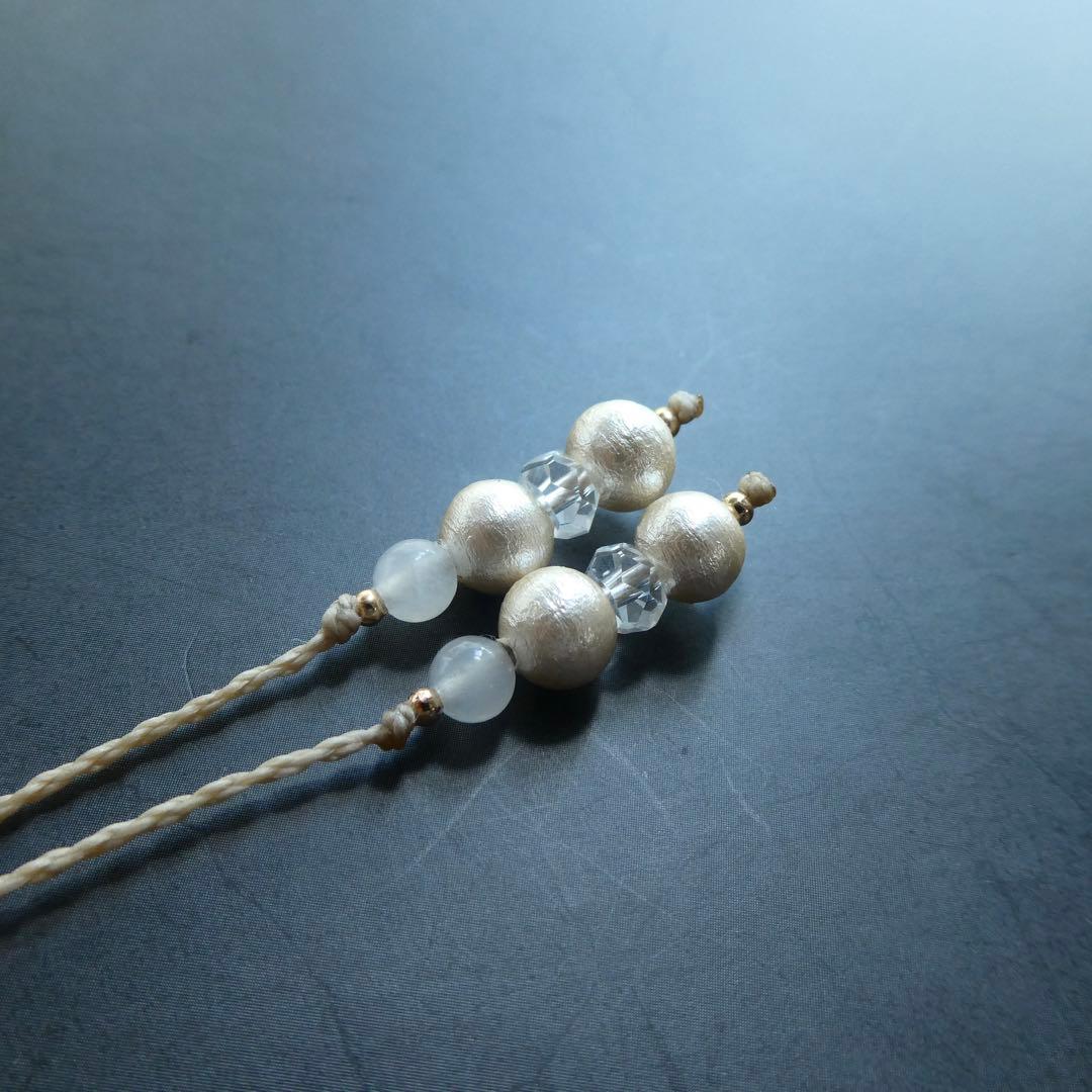 ３つのレインボームーンストーンのマクラメネックレス