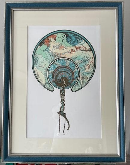 ミュシャ　シルクスクリーン　風は青春とともに去る(1899)　86/300