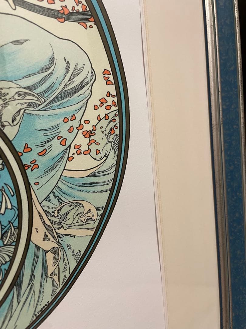 ミュシャ　シルクスクリーン　風は青春とともに去る(1899)　86/300