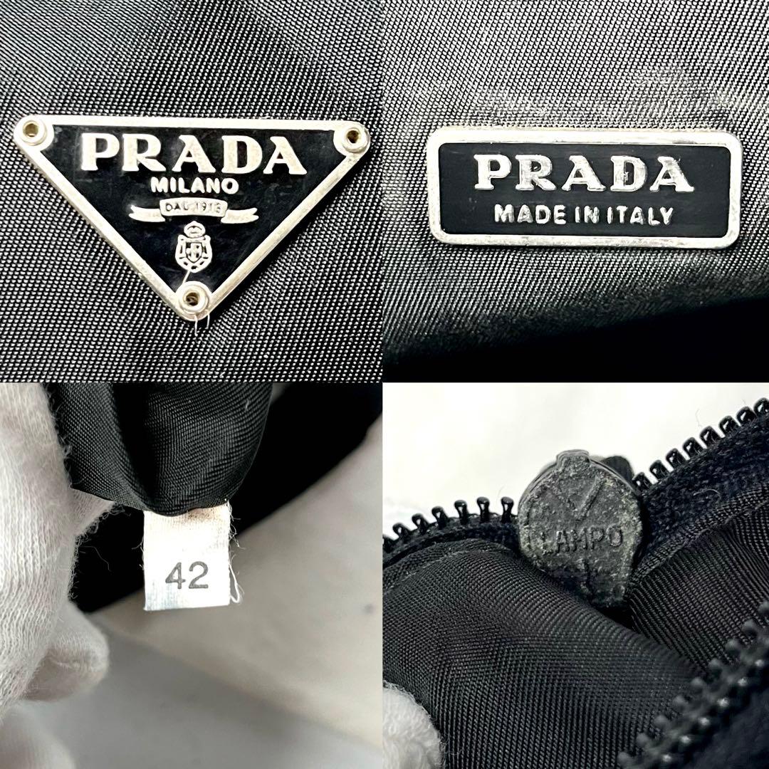 極美品✨プラダ アクセサリーポーチ ハンドバッグ 三角ロゴ テスートナイロン