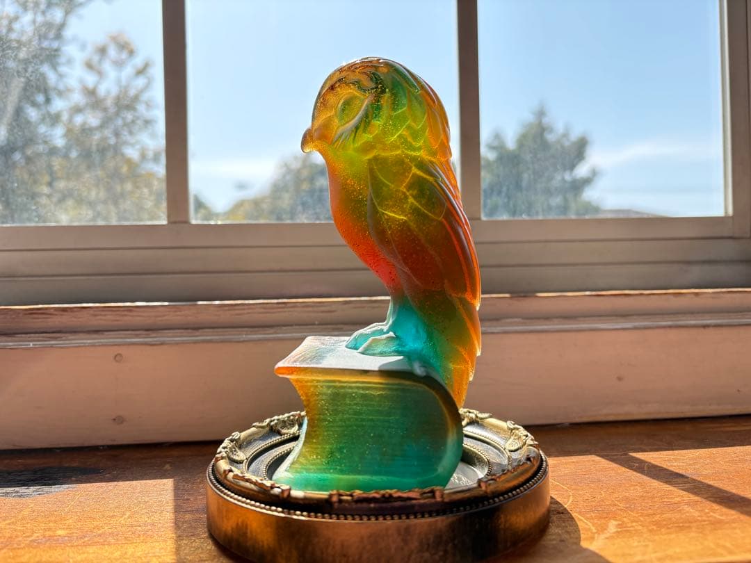 梟　ふくろう　ドームフランス　daum バカラ　置物　アンティーク　ビンテージ