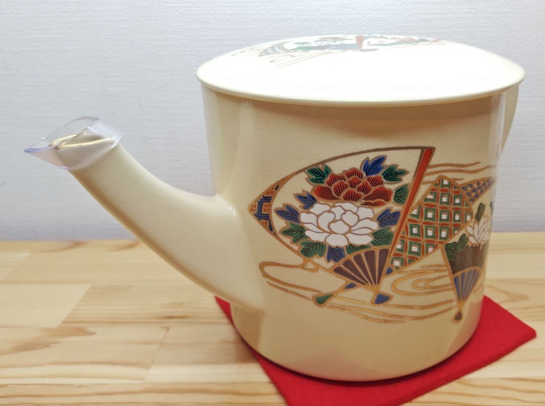 送料込【逢絢亭・新品】茶道具 水屋道具 片口水注 京焼 扇面流水 紙箱入り