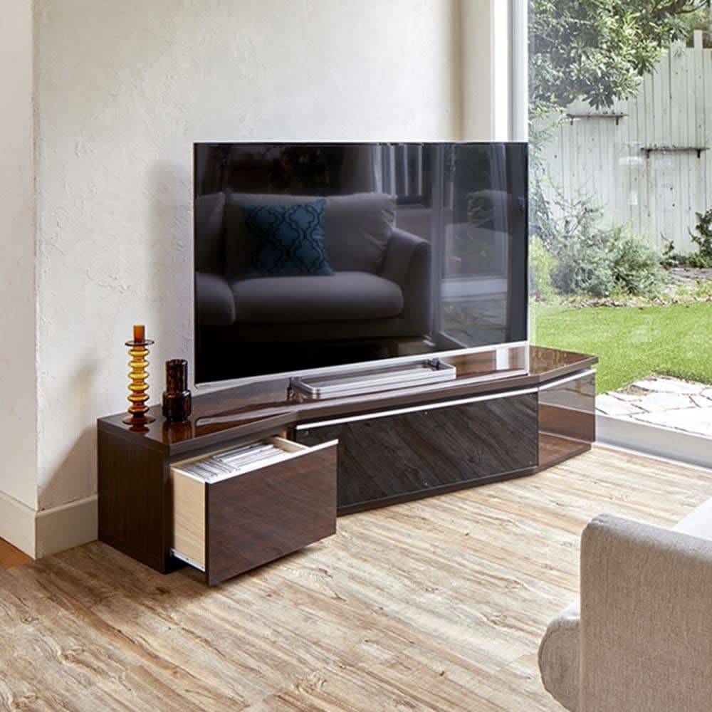 ディノス　モダン ダークウッド テレビボード 　コーナータイプ　配線口付き
