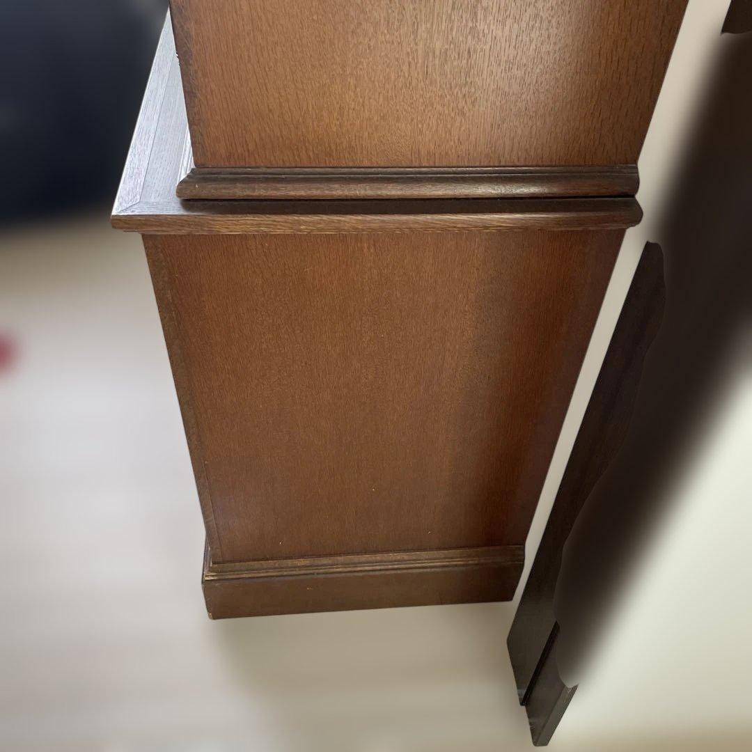 アンティーク　木製ガラス扉キャビネット　本棚　飾り棚　箪笥　書棚　昭和レトロ