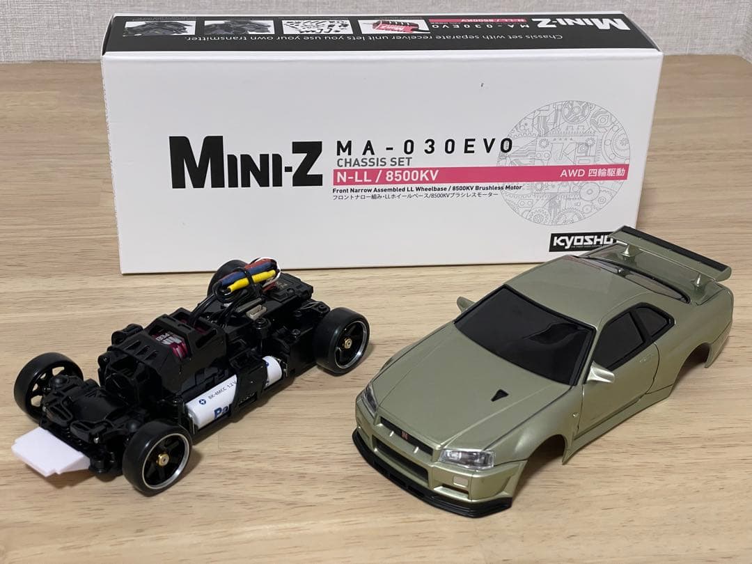 京商 ミニッツ　MA-030 EVO➕ジャイロ➕GT-R R34ボディ➕ナット