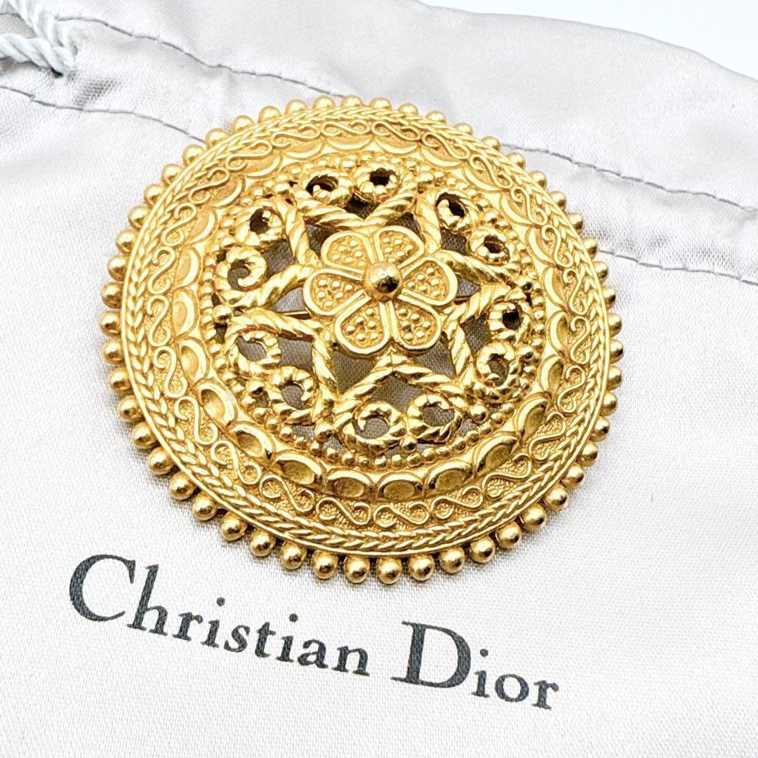 2788-1 極美品✨　Dior　ブローチ　CD ロゴ　希少　刻印　大ぶり
