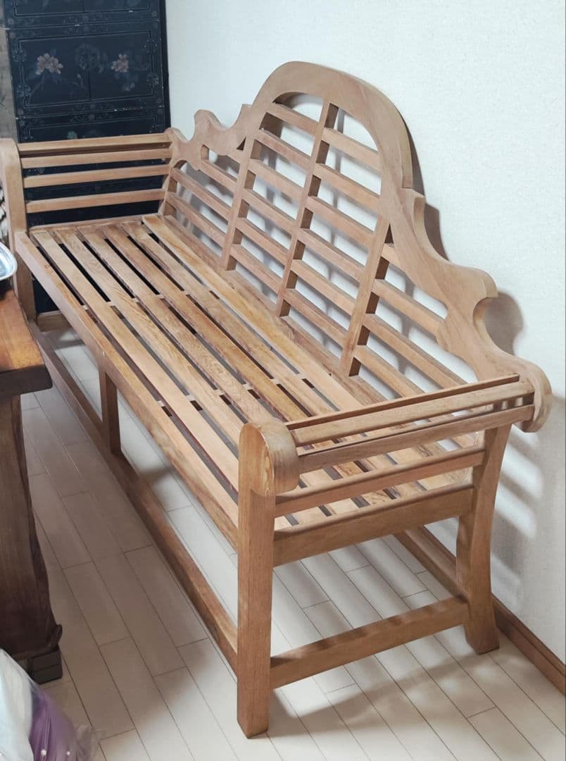 木製クラシック長椅子 スラットデザイン