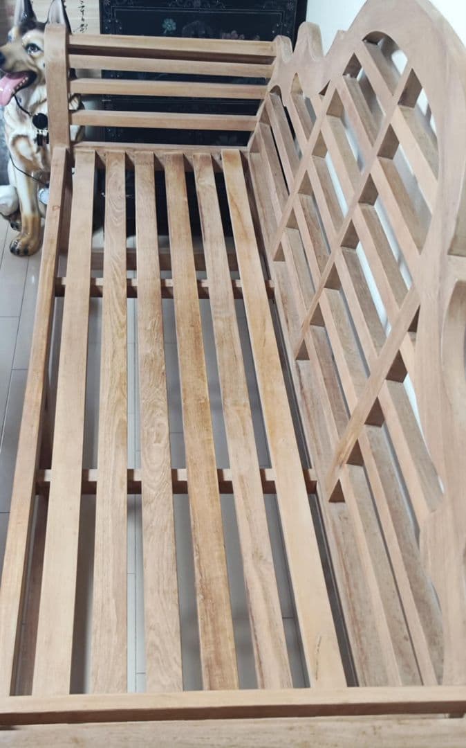 木製クラシック長椅子 スラットデザイン