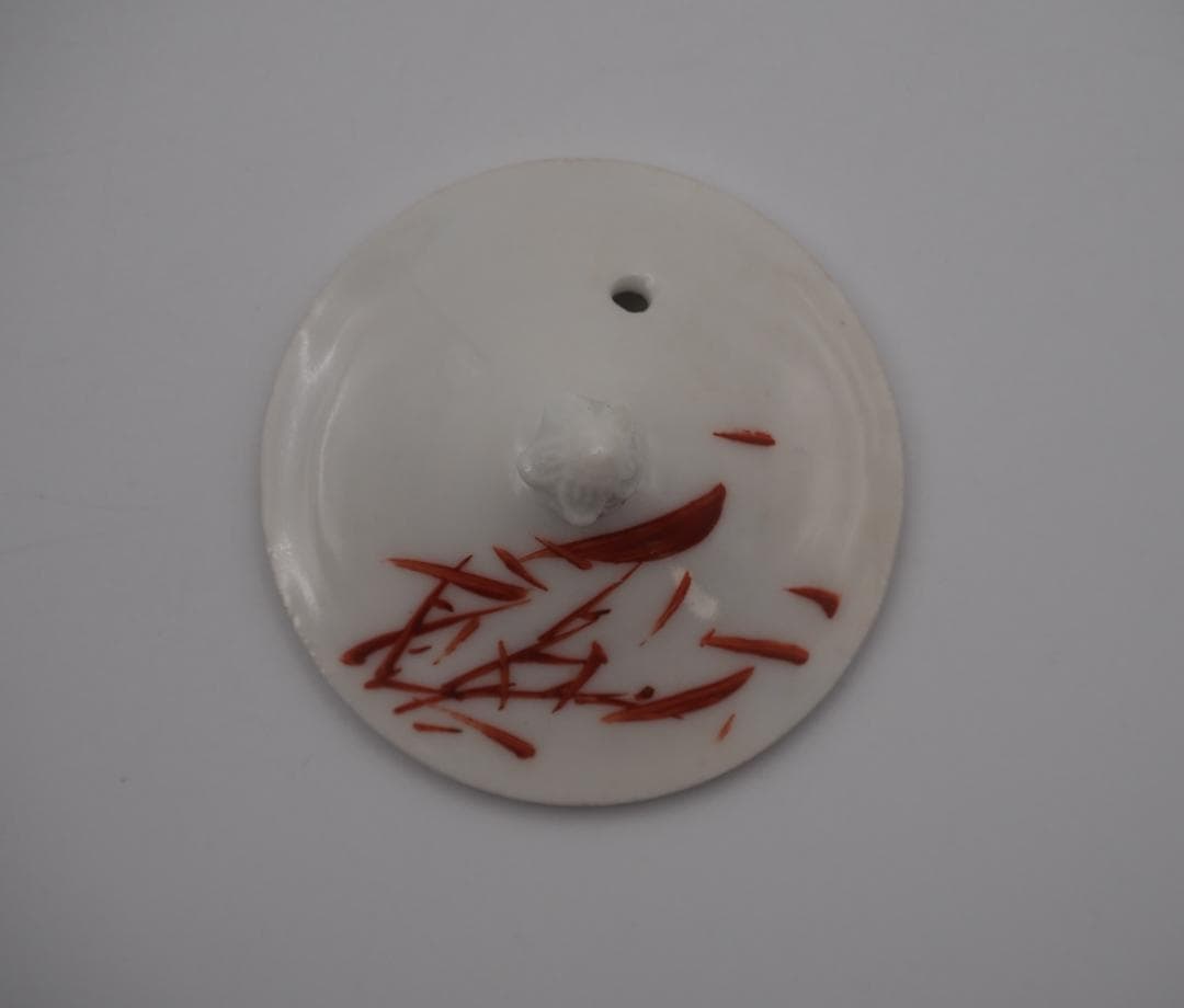 初代三浦竹泉 礬紅 詩文竹画 急須 共箱付