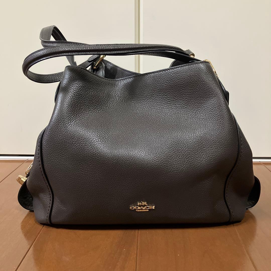 COACH エディ31 ペブルドレザー ショルダーバッグ