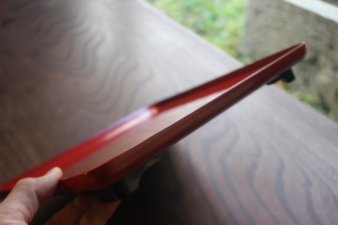 デッドストック！時代朱漆に優美な松蒔絵の映える小ぶり膳（検輪島塗お膳お盆懐石盆