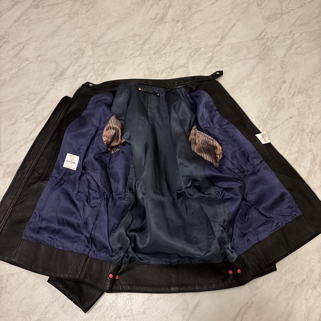 美品 PaulSmith ポールスミス レザー ライダースジャケット 羊革