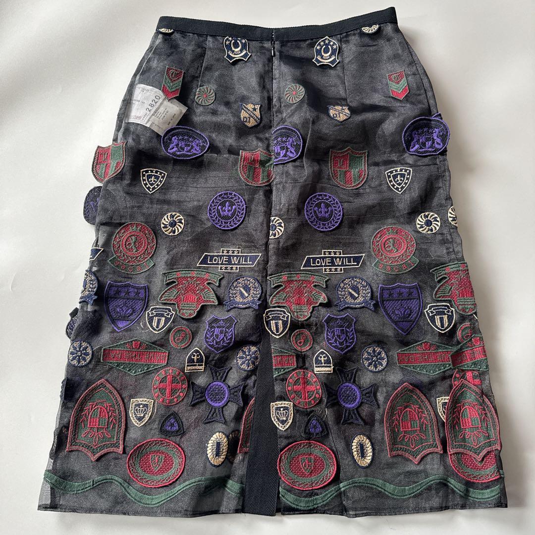 sacai サカイ　希少☆ ワッペン スカート インナー付き　ラップスカート