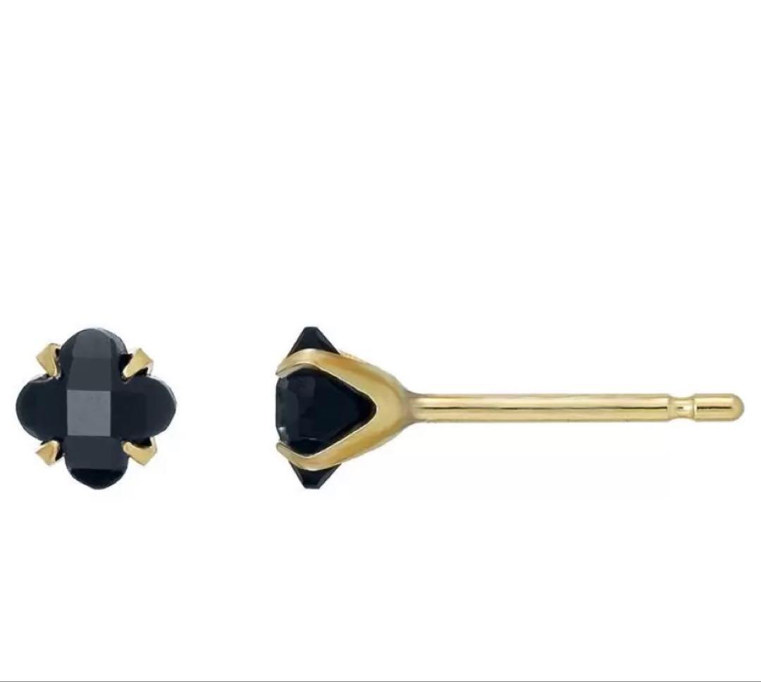 最終価格TAKE-UP K18リリィカットオニキスピアス( YG)保証書付