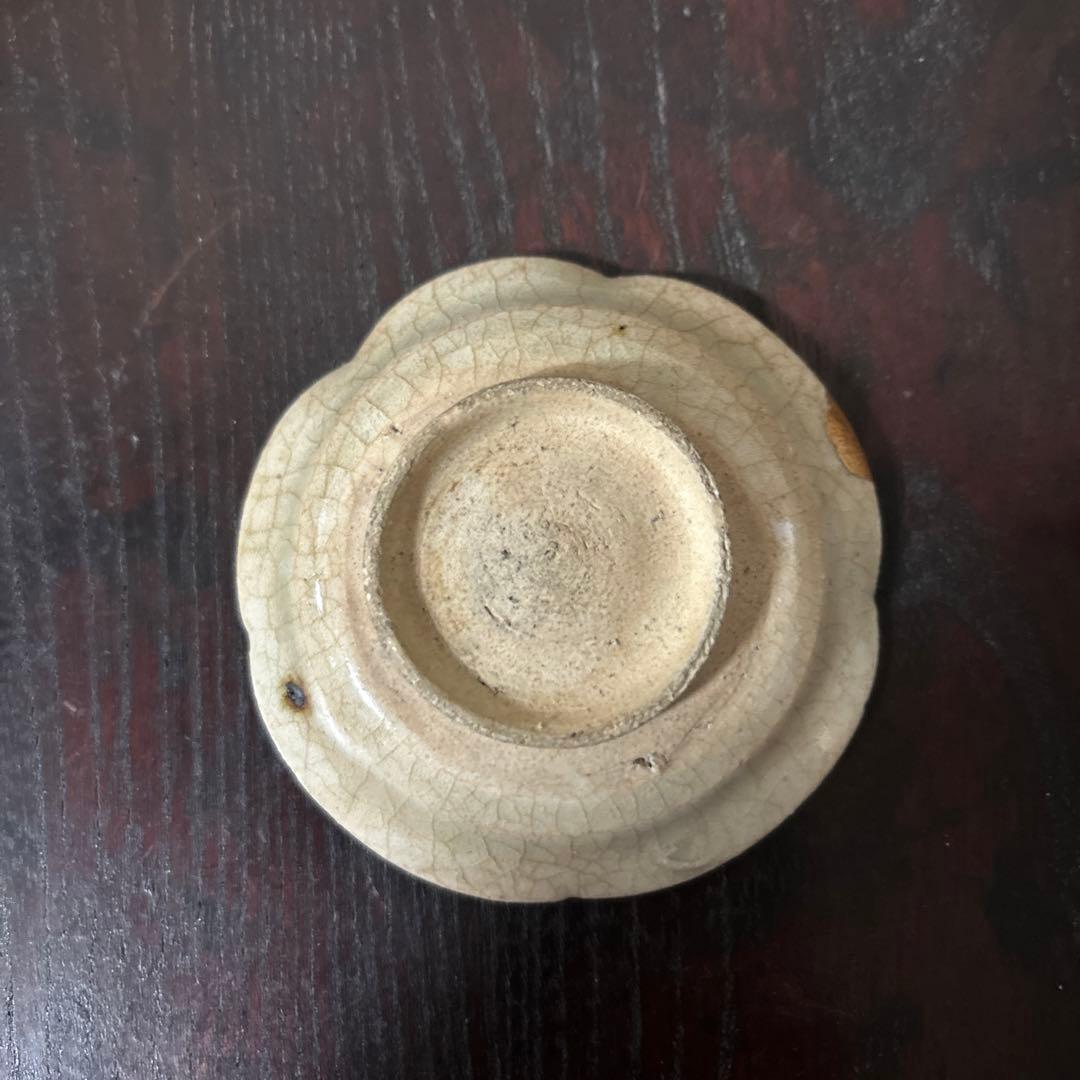 灰釉小皿　5点　豆皿　美濃瀬戸　酒盃　骨董　アンティーク　古道具　古民具　李朝