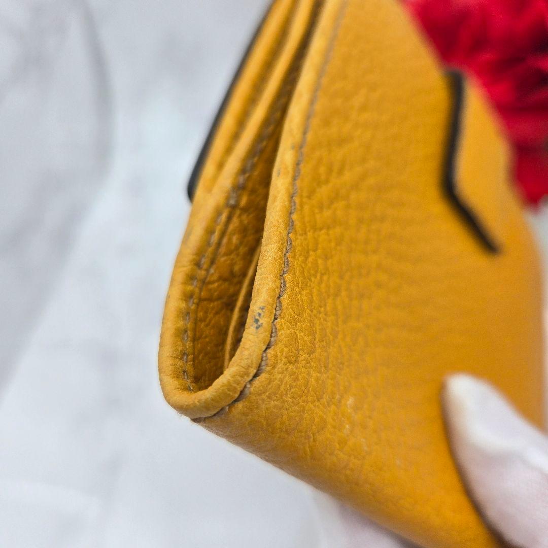 【希少】 GUCCI グッチ 折り財布 財布 レザー バンブー イエロー 黄色