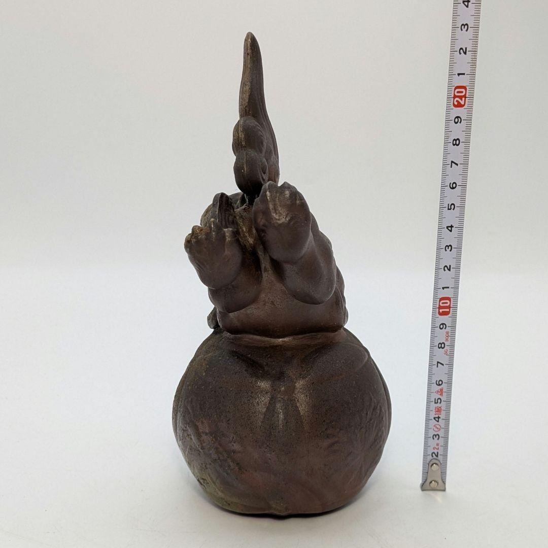 陶正園 備前焼 獅子置物 跳獅子 玉乗り獅子 縁起物 インテリア 魔除け 厄除け