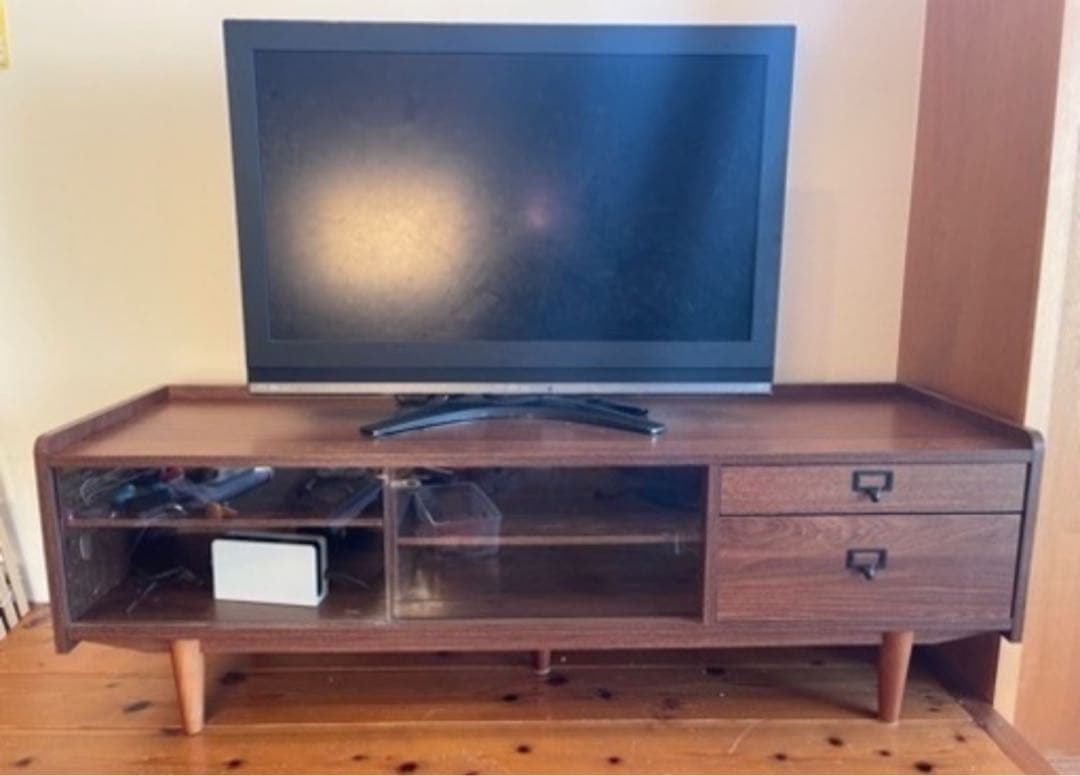 木製テレビボード ダークブラウン 収納