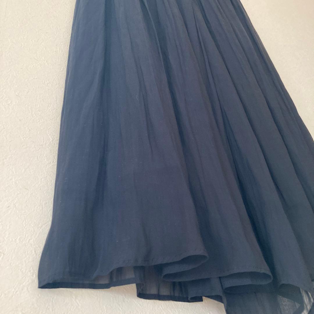 ビアズリー　BEARDSLEY シワシフォンギャザーパンツ　黒　サイズF