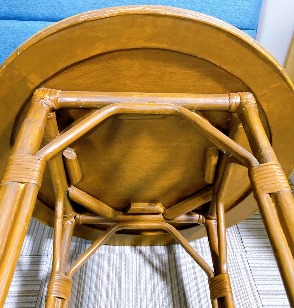 Michiko ラタン 丸テーブル とアスプルンド スツール セット