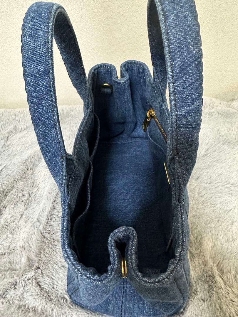 美品 PRADA カナパ 2WAYバッグ TUサイズ デニムブルー系1BG439