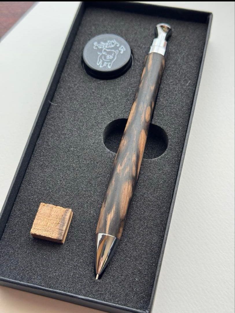 こぶた工房　極上　黒柿孔雀杢　シャープペンシル0.5ミリ　新品未使用