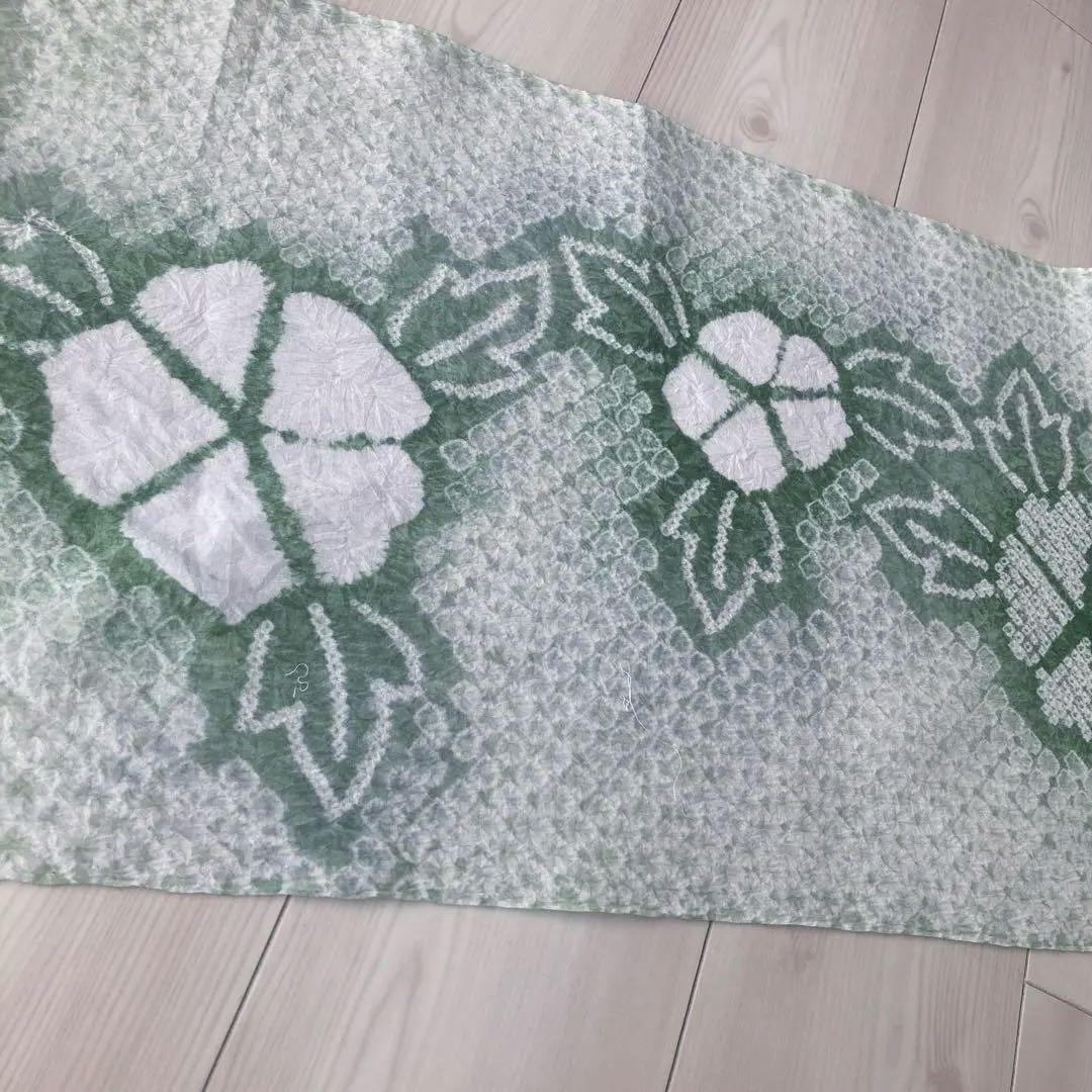 有松鳴海絞り　浴衣　反物　アサガオ　湯のし済み　No.3-260