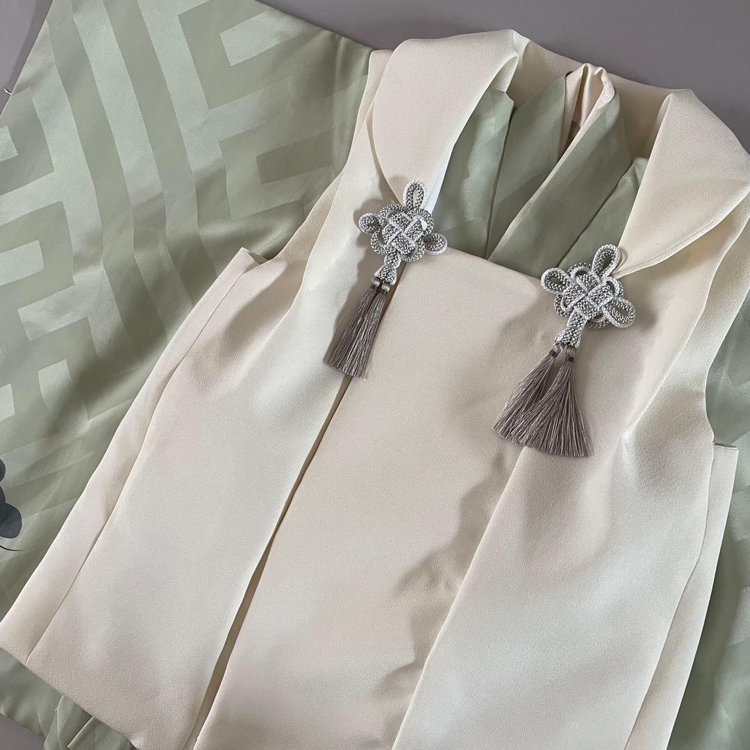 七五三　三歳　男の子　被布　正絹お着物セット