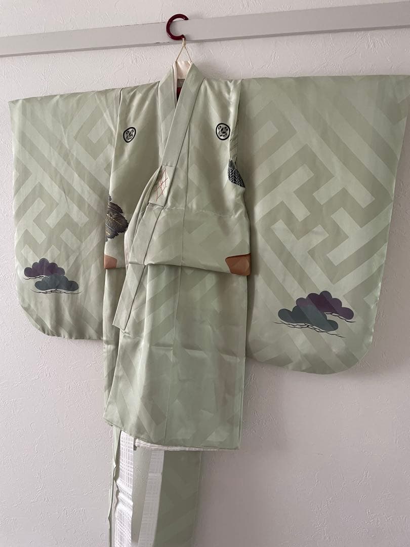 七五三　三歳　男の子　被布　正絹お着物セット