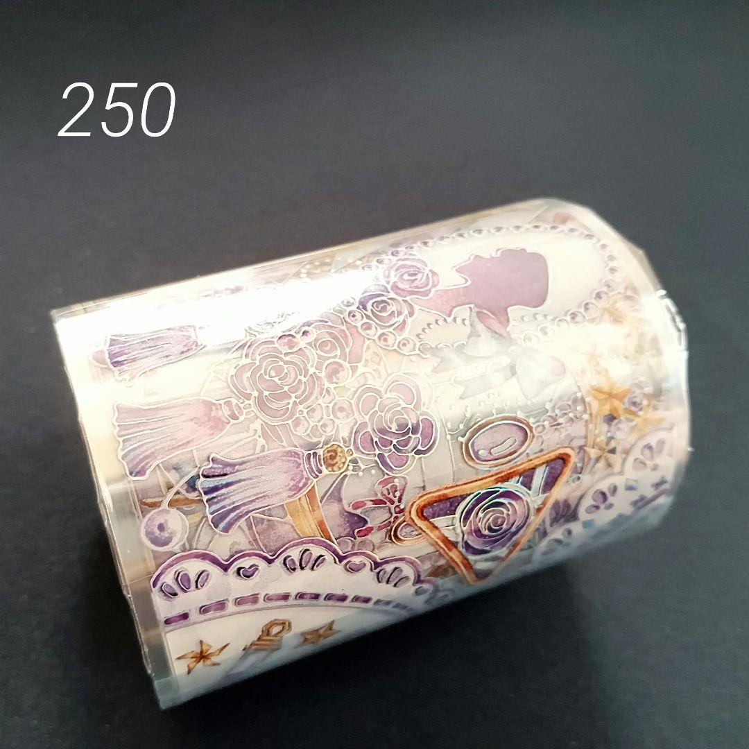 巻売 250★ 海外 マスキングテープ マステ PET 装飾 花 烫銀