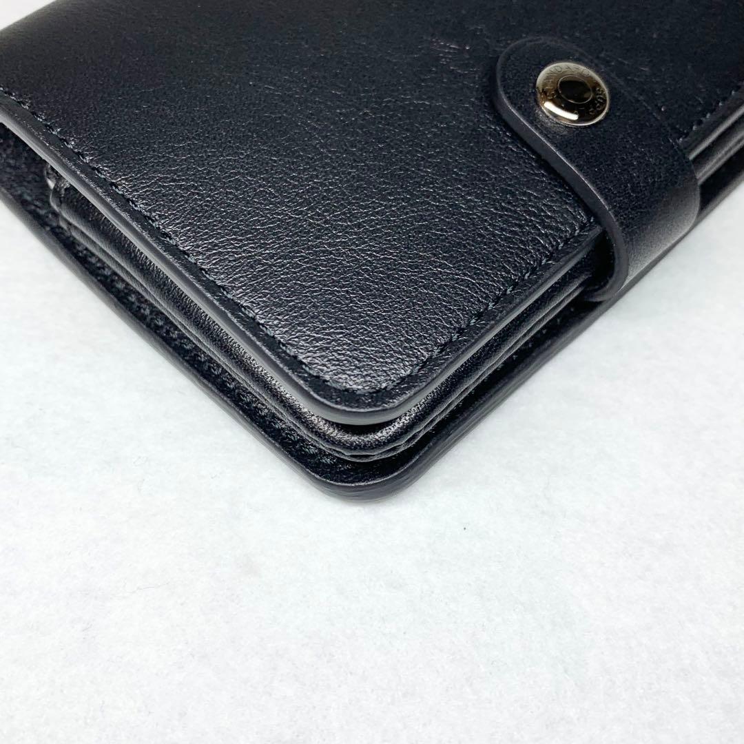 新品未使用 日本製 スタンダードサプライ 折り財布 レザー ブラック 付属品つき