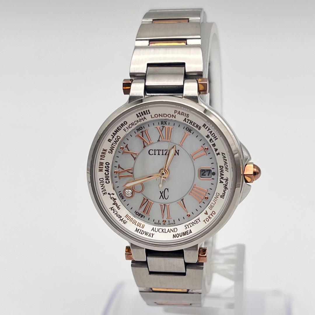 稼働品 シチズン エコドライブ クロスシー ハッピーフライト 電波時計