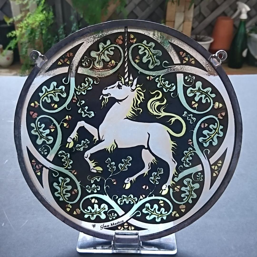 ステンドグラス Unicorn ユニコーン大判 グラスマスターズ社