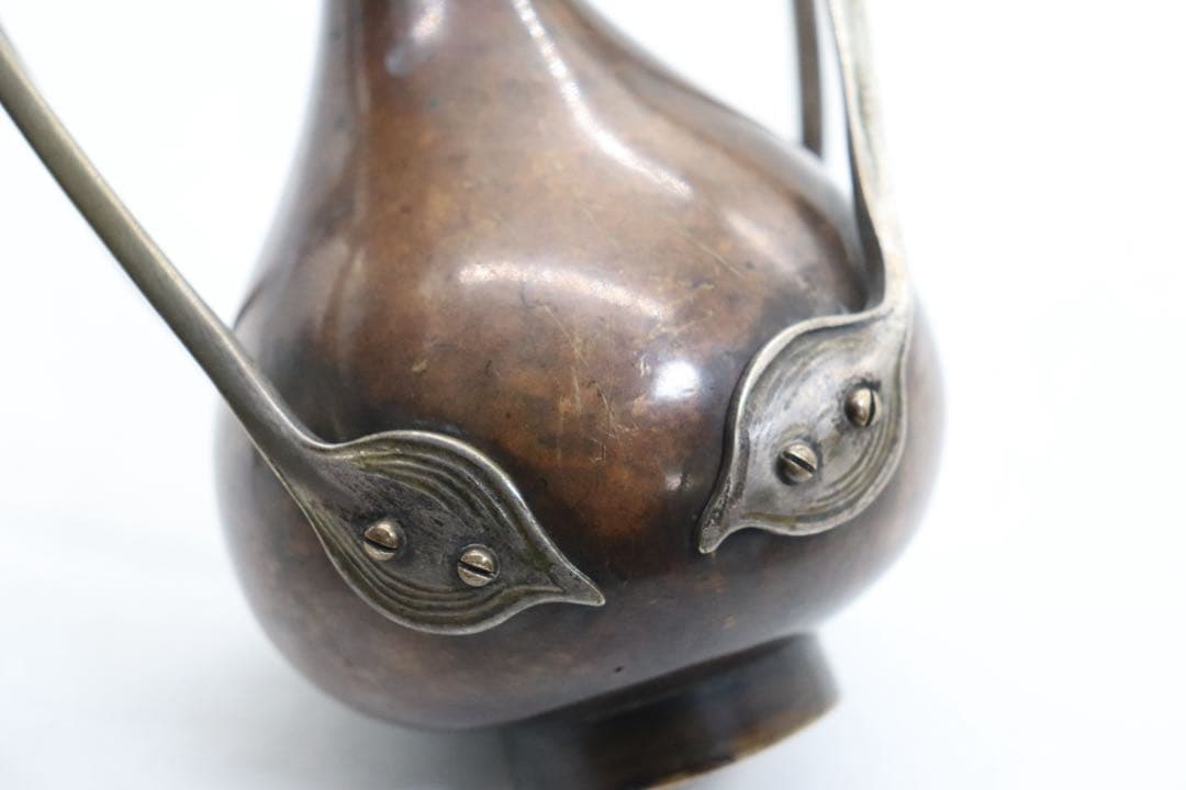 時代　唐銅　銅花器　茶道具　950g 送料込み260122