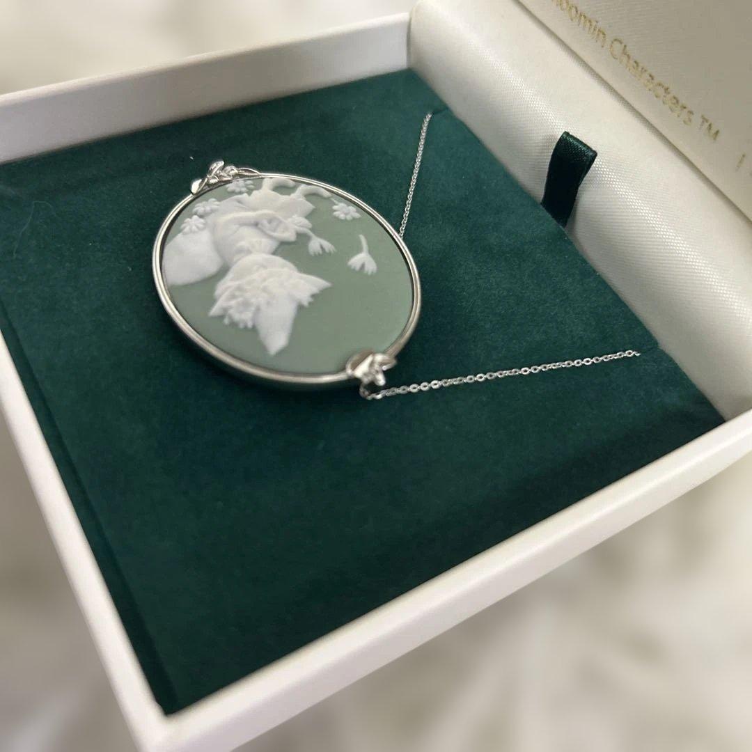 【未使用】スナフキン　磁気カメオペンダント　しあわせのムーミン谷　ダイヤモンド