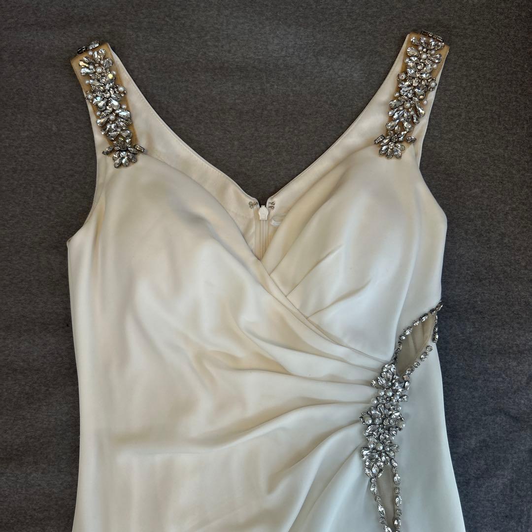 IRMA イルマ　キャバドレス　ホワイト　ミニ　タイト　ビジュー　シースルー