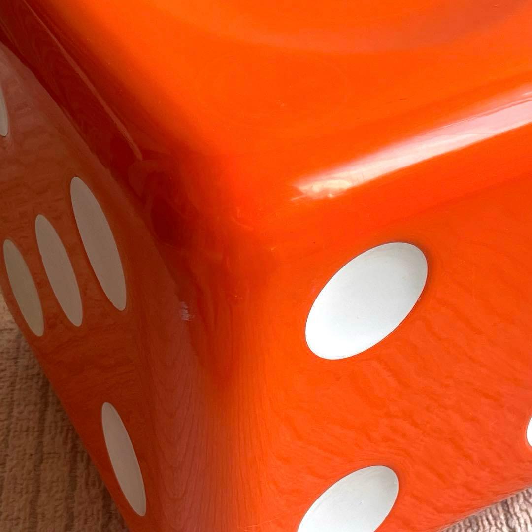 サイコロ型　ビンテージスツール　オレンジ